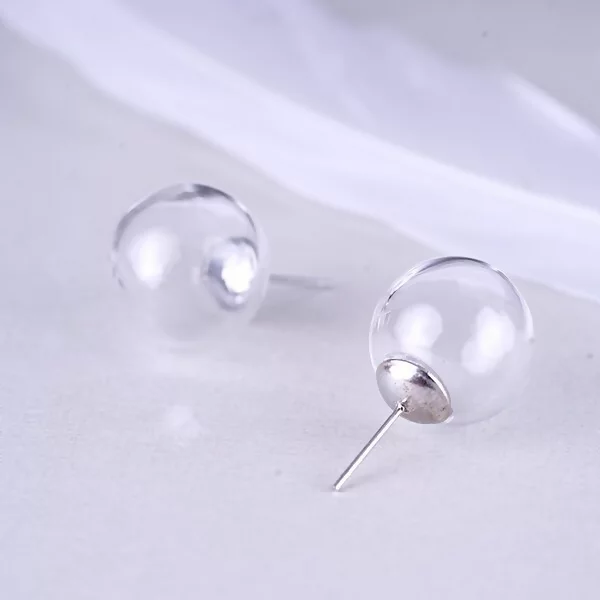 琉璃透明氣泡球×耳環-第1張