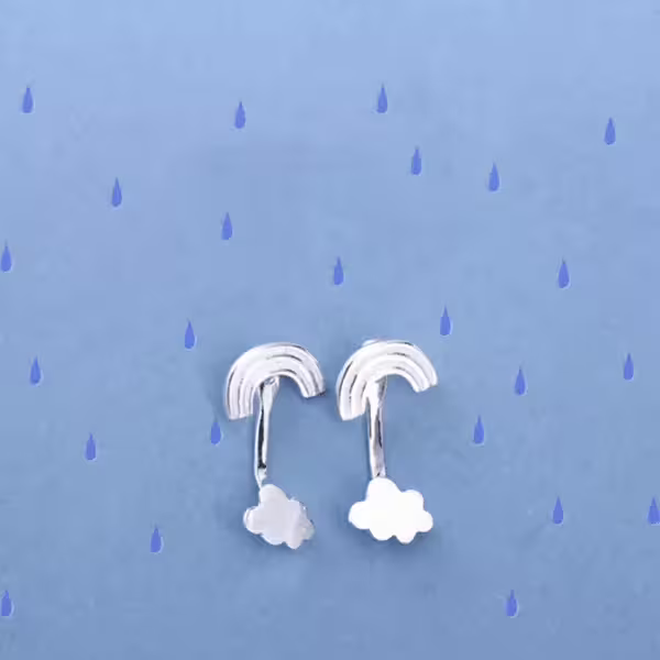925銀針×雨後的彩虹×後掛式耳針-第5張