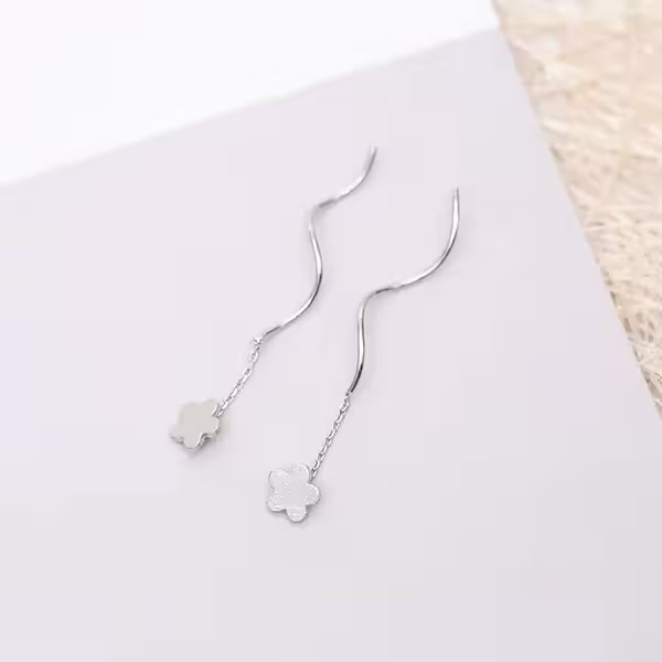 925銀針×桃花波浪×流蘇耳線-第2張