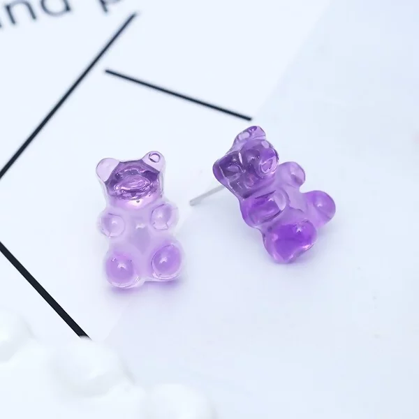 小熊軟糖×吊墜耳環×葡萄紫-第1張