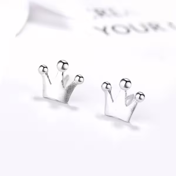 925銀針×小皇冠×耳針-第1張