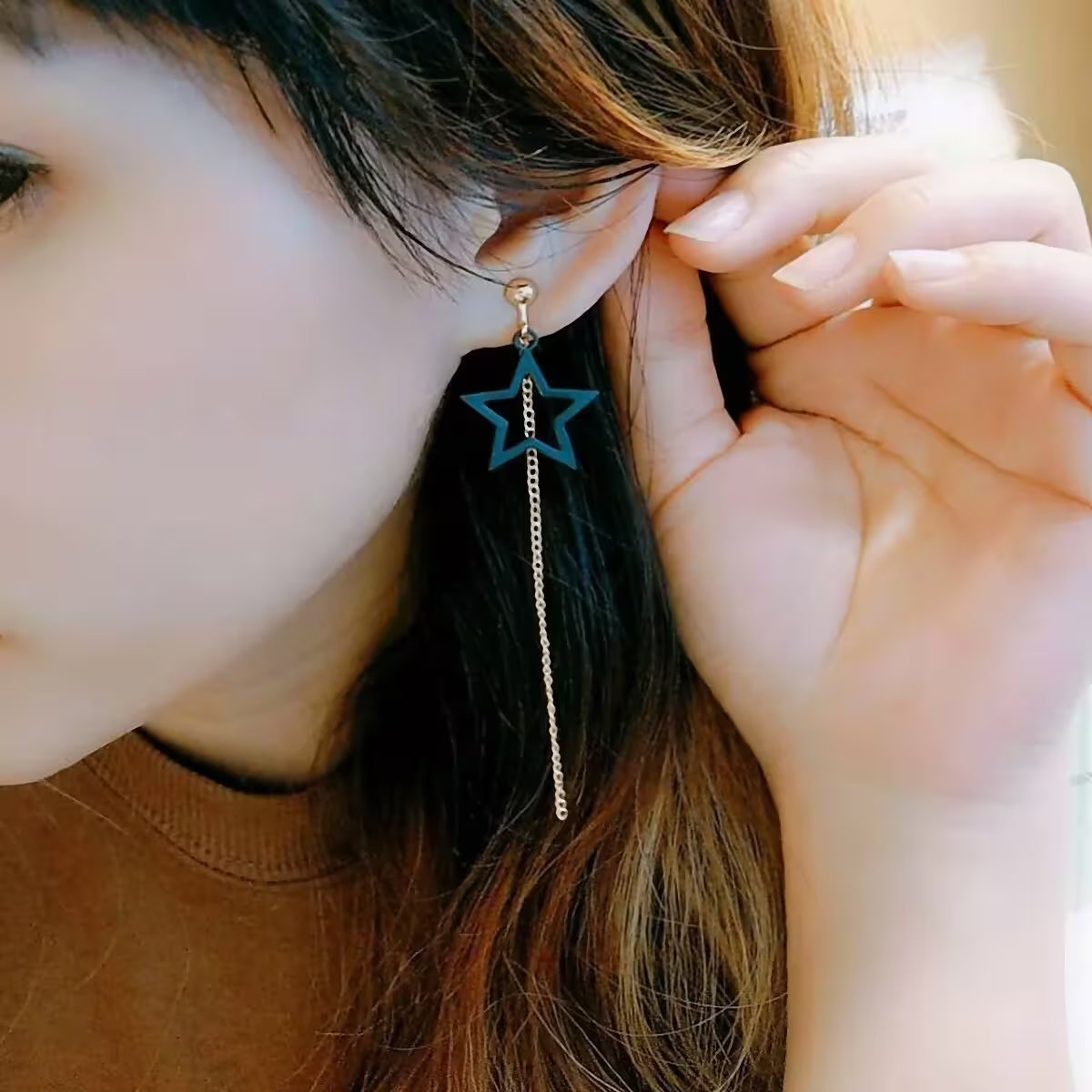 真愛星星個性流蘇×不對稱螺旋耳夾-第3張