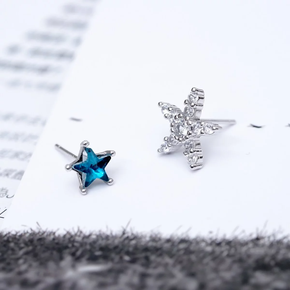 925銀針×海星與晶藍星星×耳針-第2張