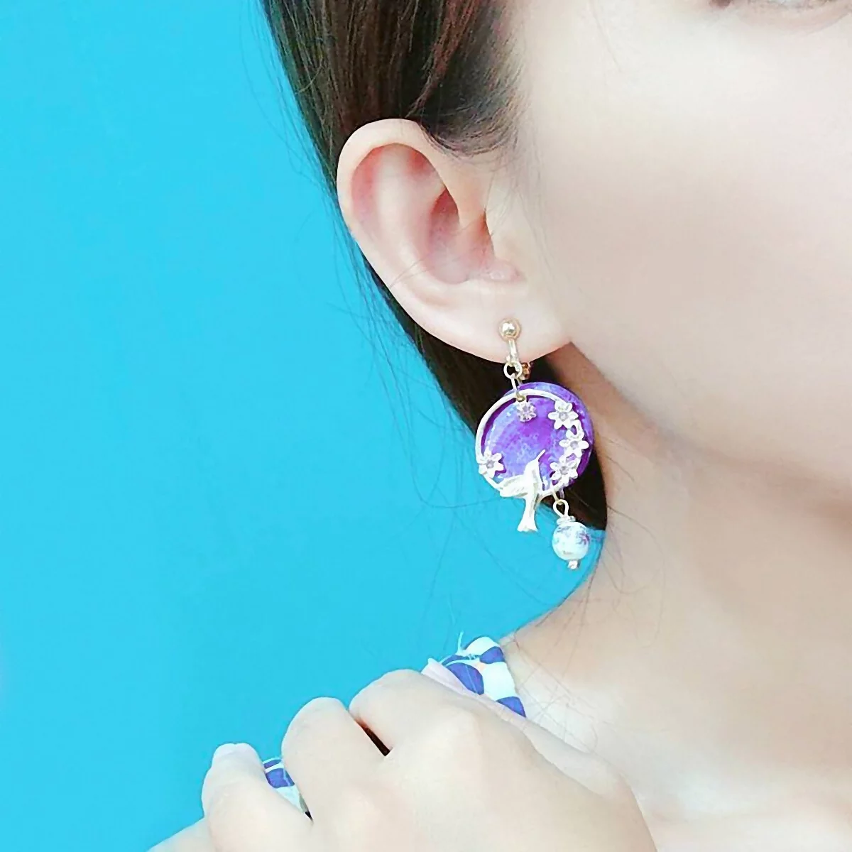 紫貝雀語花香×螺旋耳夾-第5張