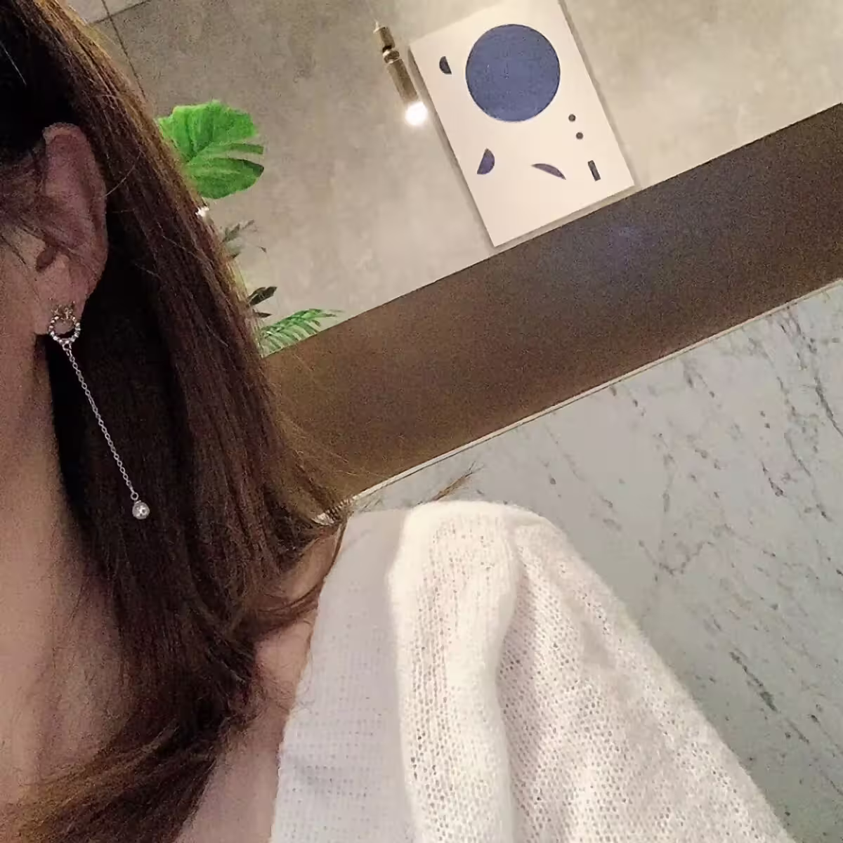 小兔耳晶鑽圓環×吊墜耳環-第6張