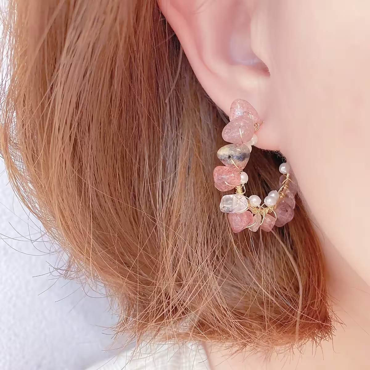 粉紅碎晶×耳釘-第6張