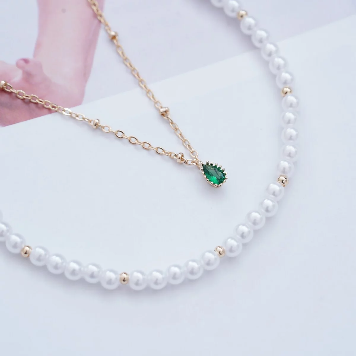 珍珠綠寶石×雙層手鍊-第3張