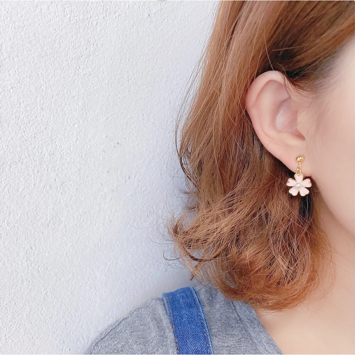 粉櫻珍珠×螺旋耳夾-第4張