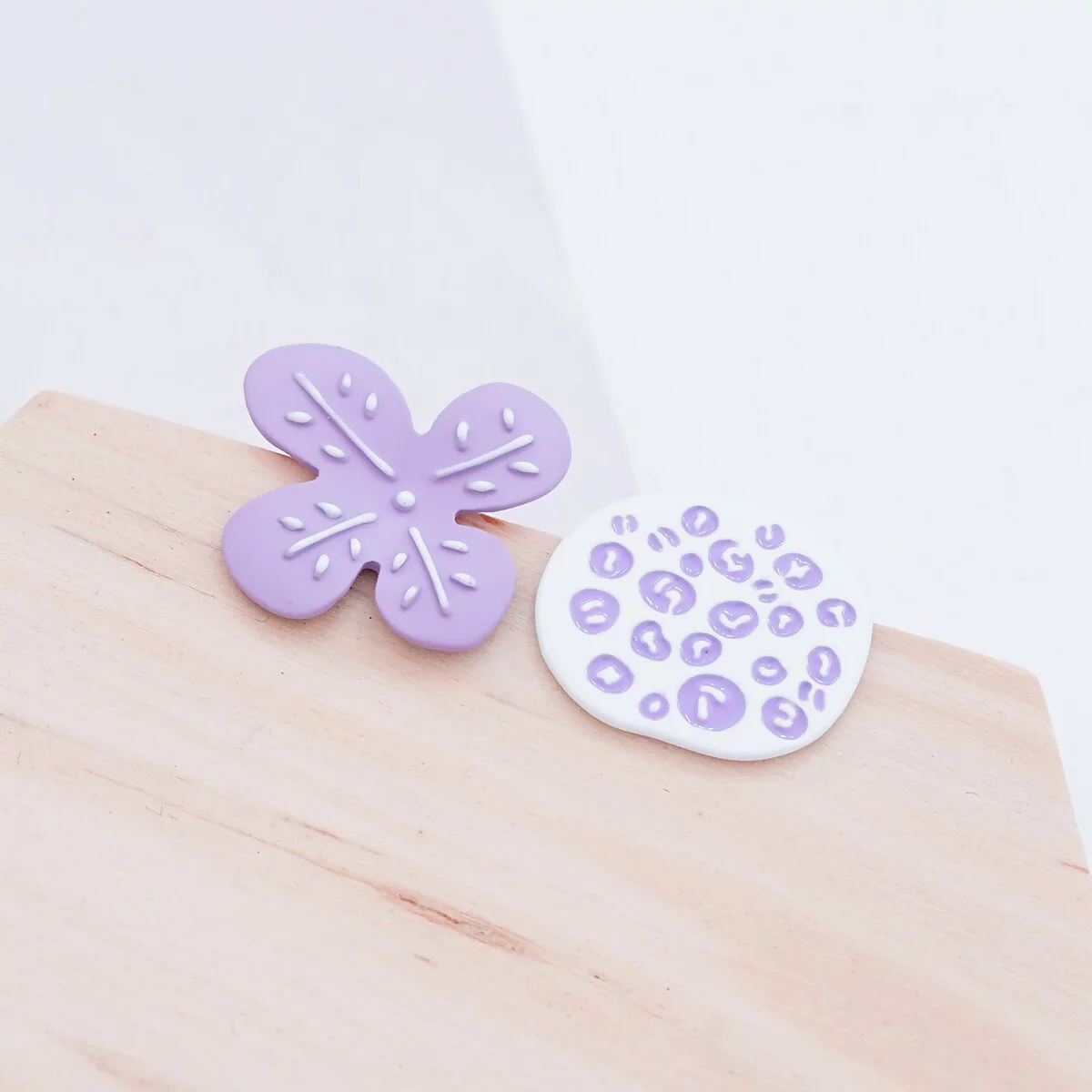 紫花與蓮藕×不對稱吊墜耳環-第4張