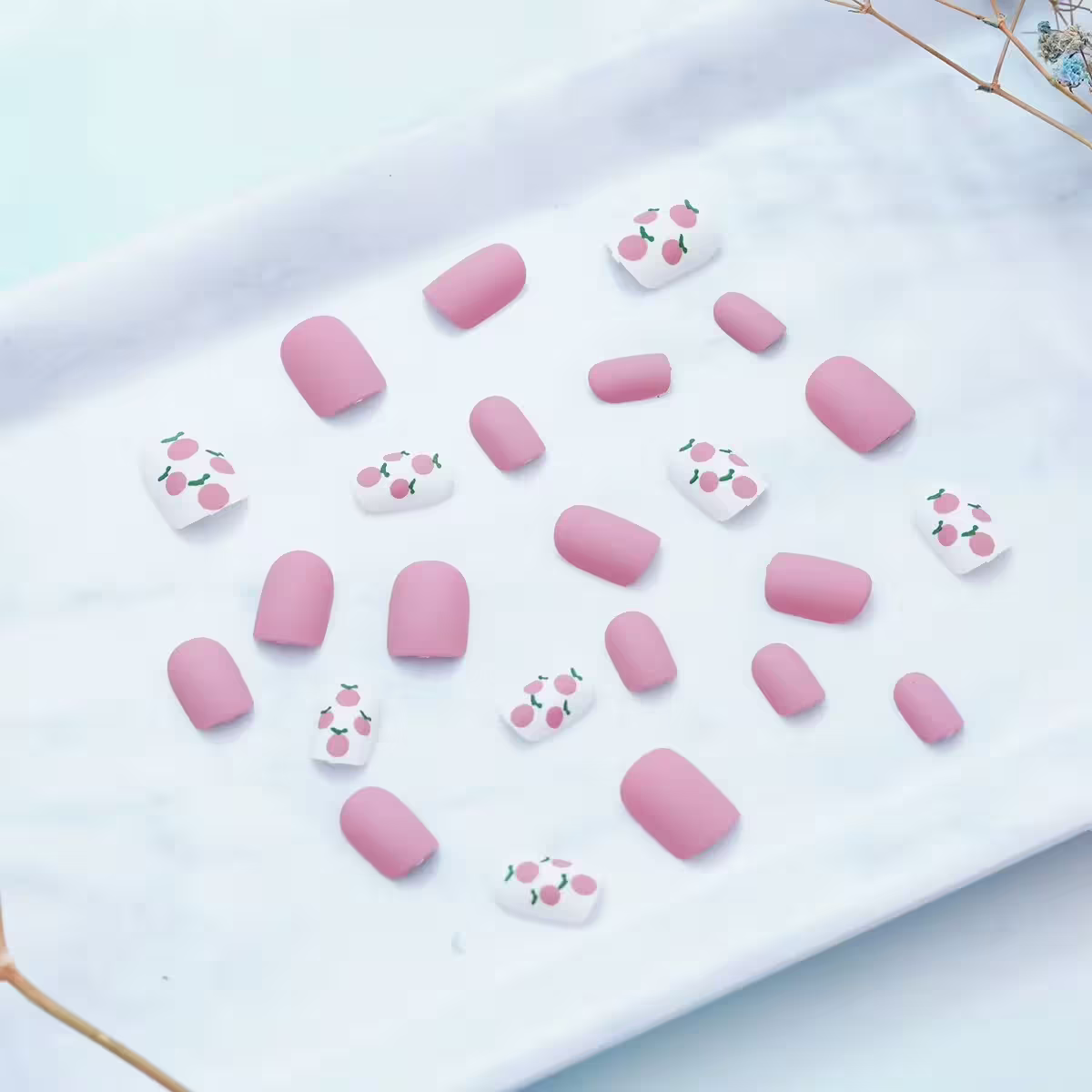水蜜桃粉白霧面×穿戴式手指甲片×二十四入-第1張