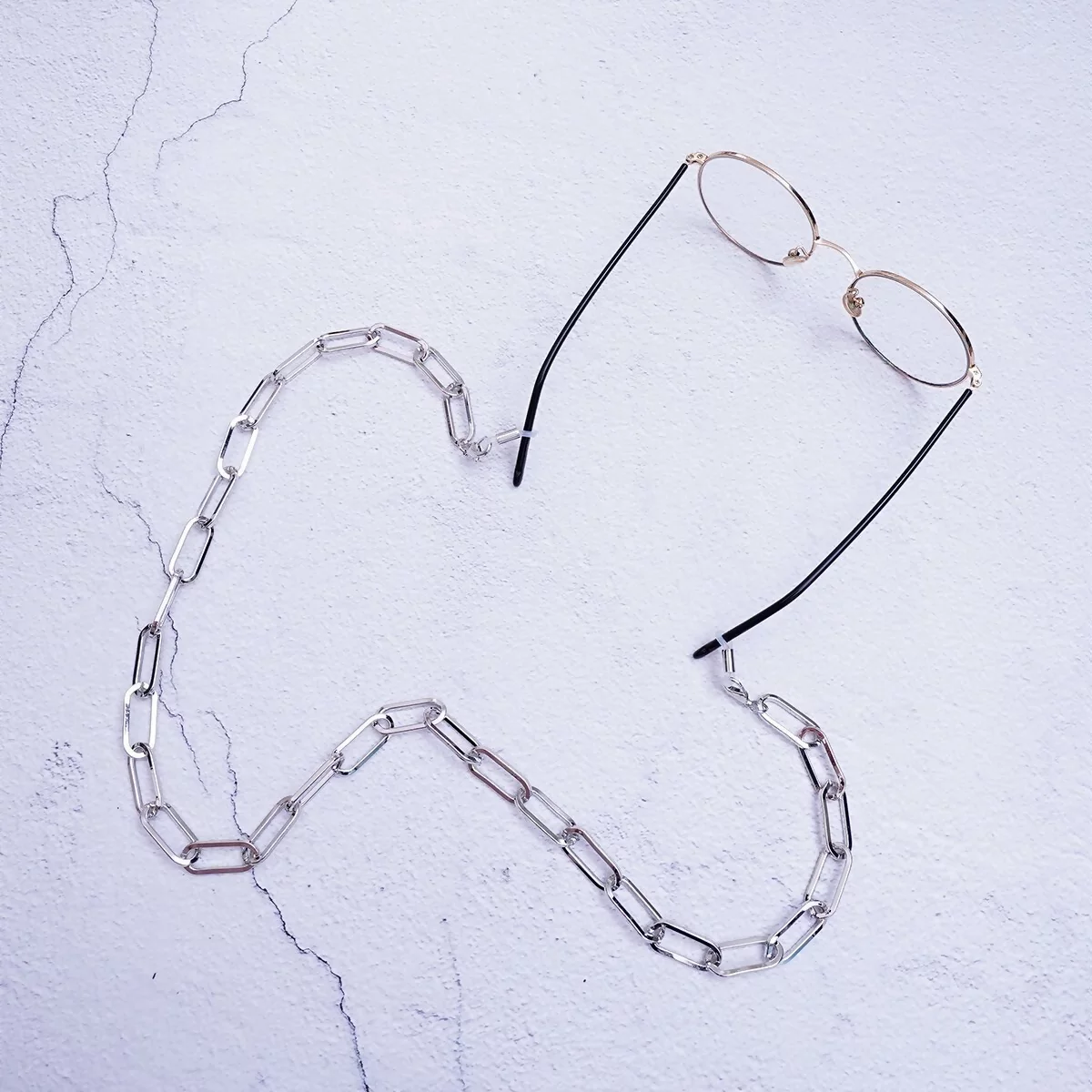 銀色個性大鍊子×無線耳機眼鏡口罩防丟項鍊-第4張