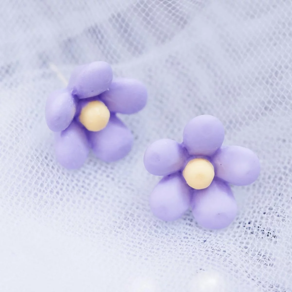 清新可愛紫花朵×吊墜耳環-第1張