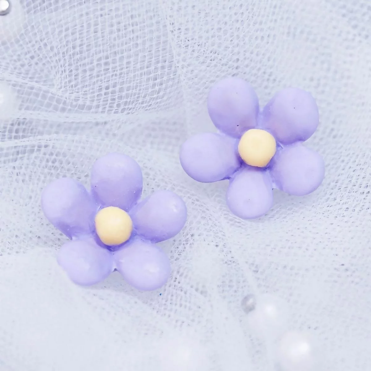 清新可愛紫花朵×吊墜耳環-第2張
