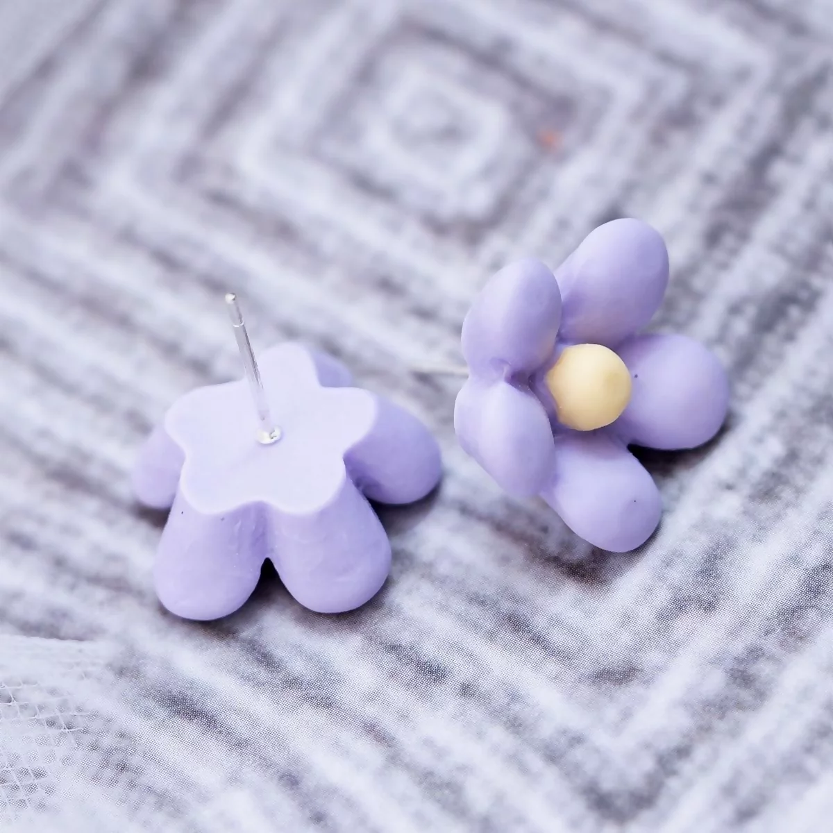 清新可愛紫花朵×吊墜耳環-第6張