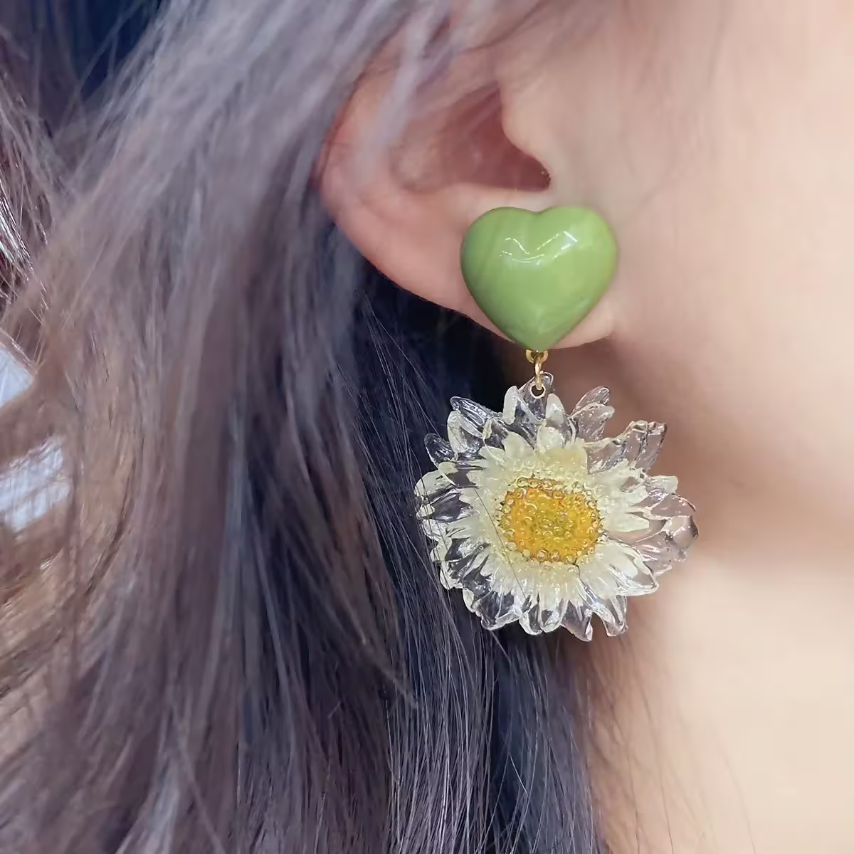 綠心太陽花×吊墜耳環-第6張