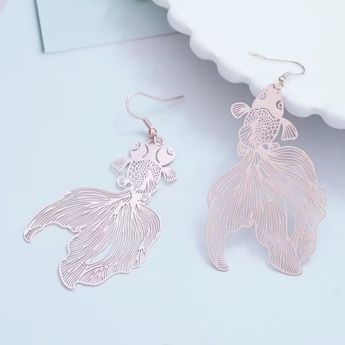 裙擺搖曳的金魚×不對稱吊墜耳勾-第5張