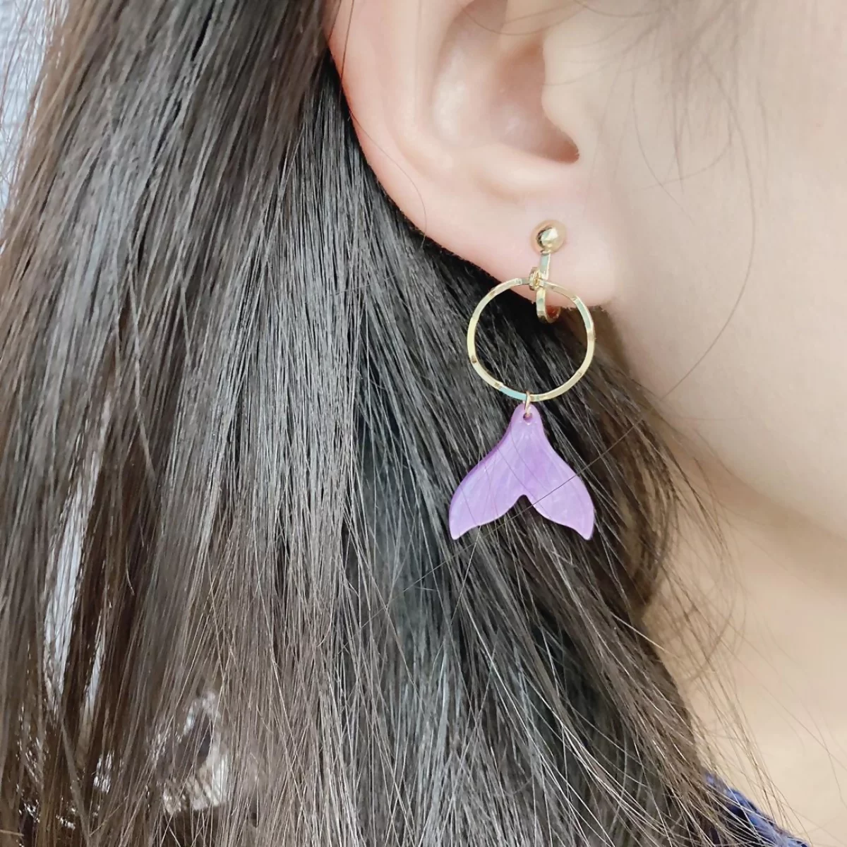 炫紫琉璃美人魚×不對稱螺旋耳夾-第3張