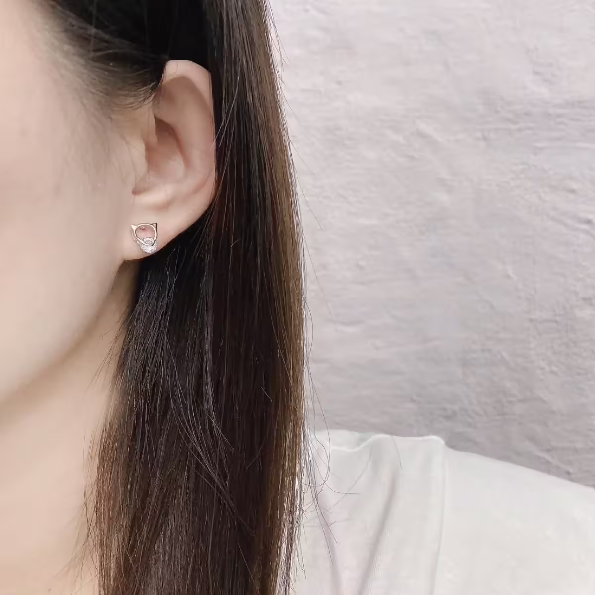 925銀針×淘氣晶鑽小貓咪×吊墜耳環-第6張