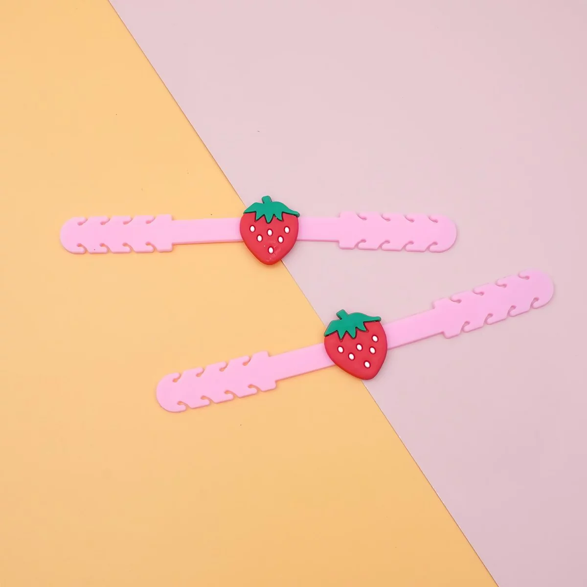 草莓兒童矽膠×二套件口罩延伸防勒帶-第1張