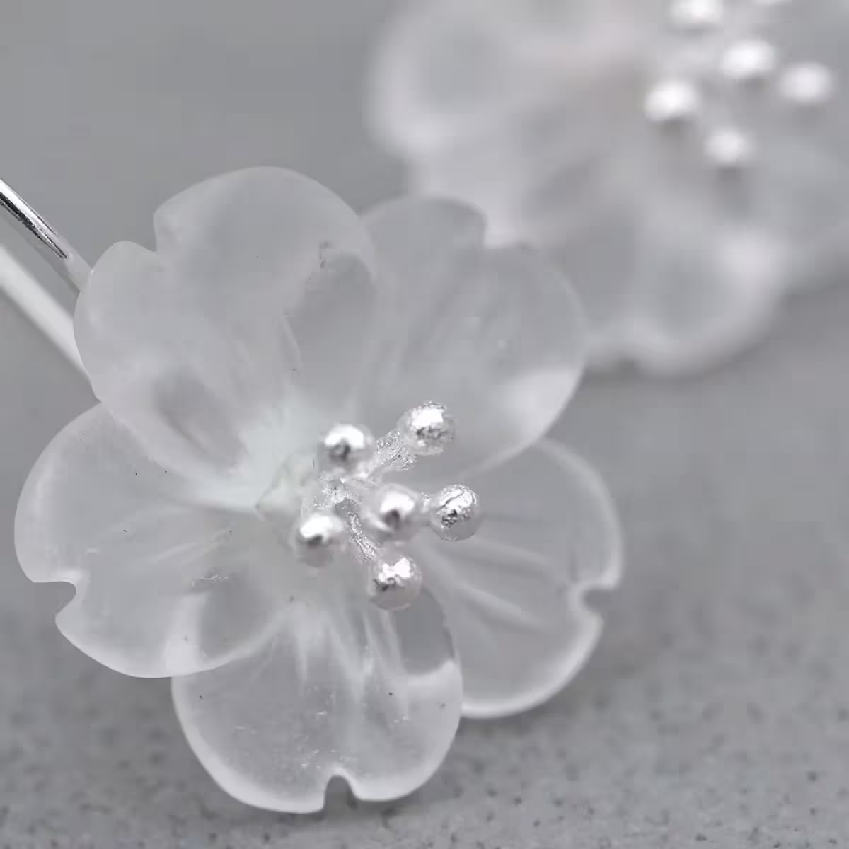 【精品館】垂憐雨中花 耳環 銀色-第4張
