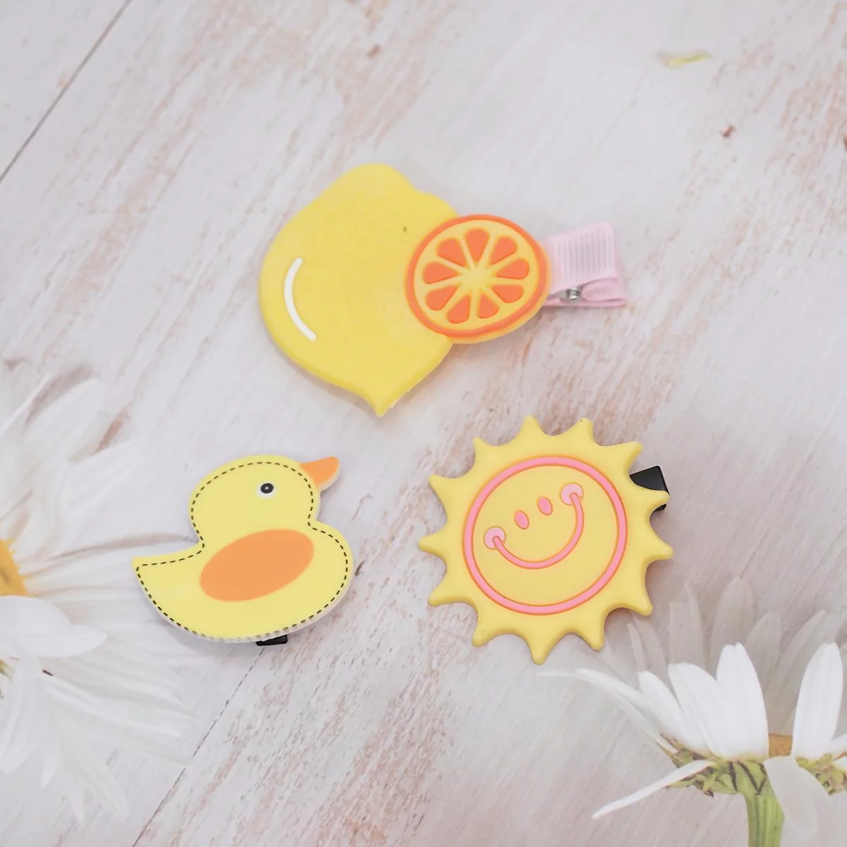 鮮黃檸檬小鴨太陽×十四套件髮夾組-第3張