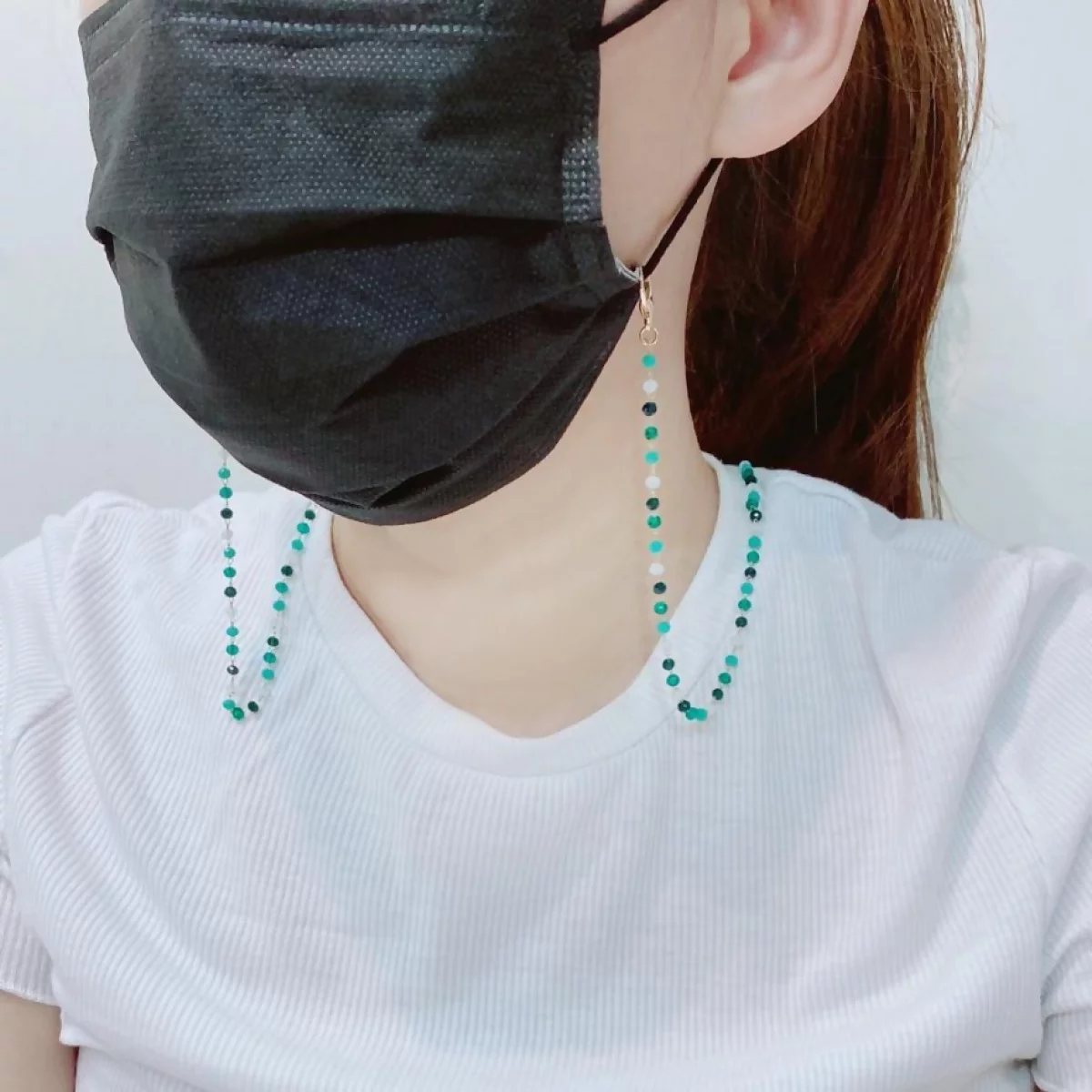 綠彩小圓珠×無線耳機眼鏡口罩防丟項鍊-第5張