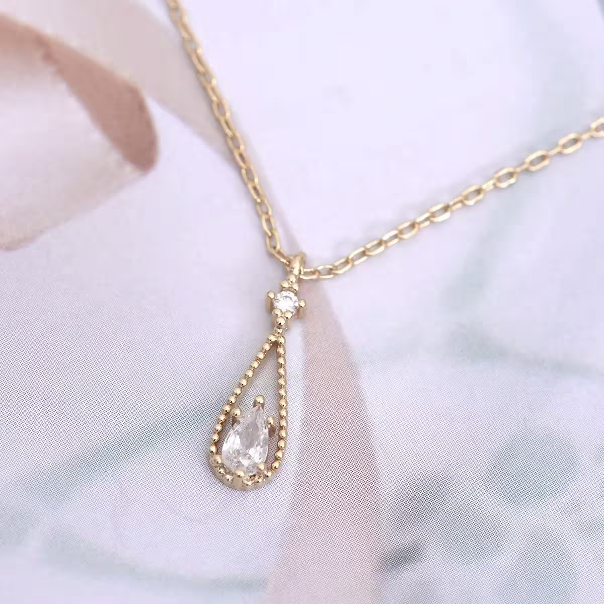 金色水滴鋯鑽之星×鎖骨項鍊-第3張