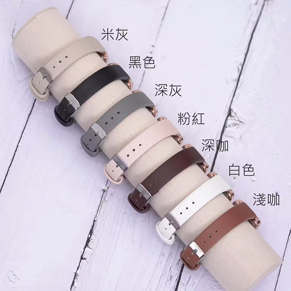 滿天星鑽方錶×皮帶手錶×淺咖-第5張