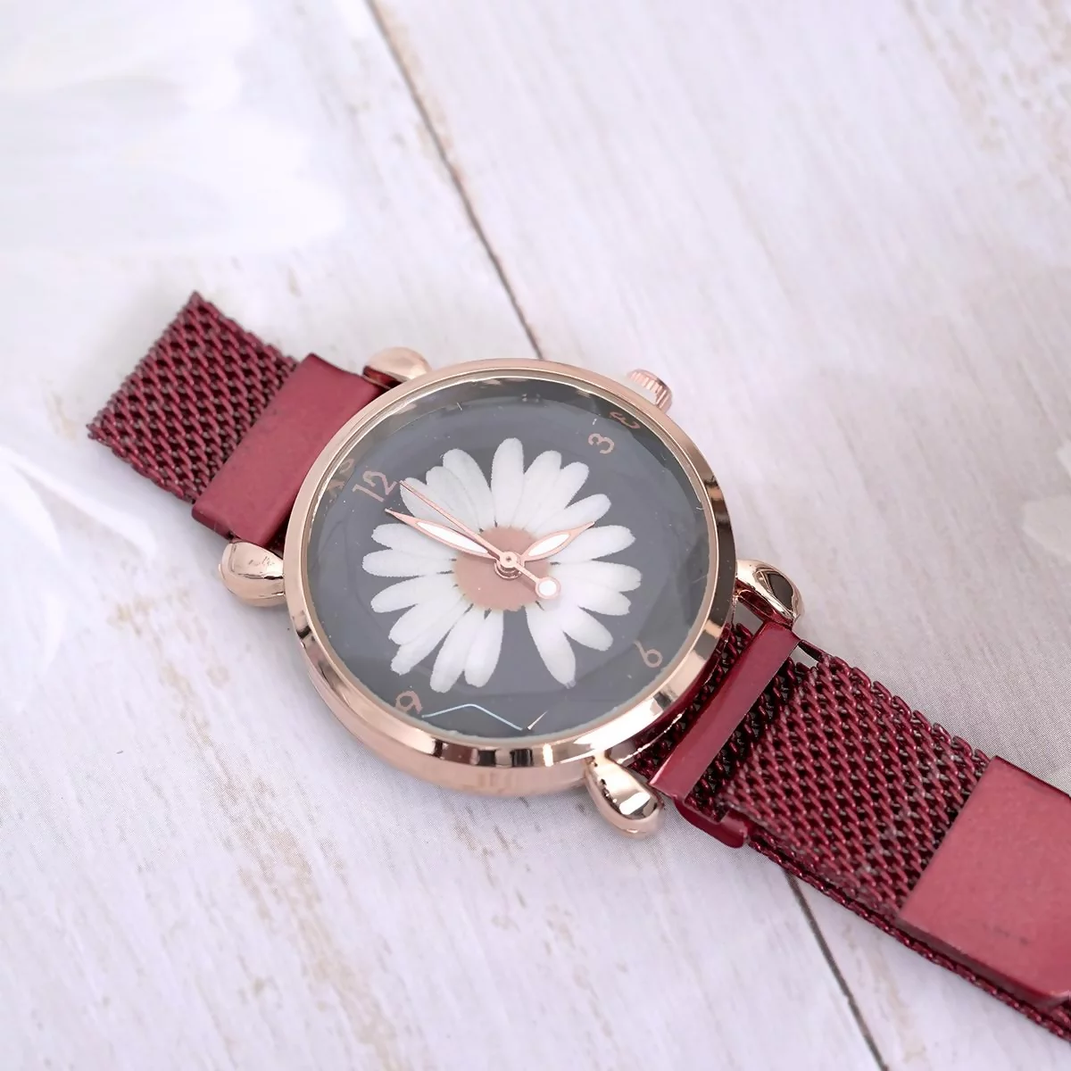 小雛菊×磁吸造型型手錶×紅色-第2張