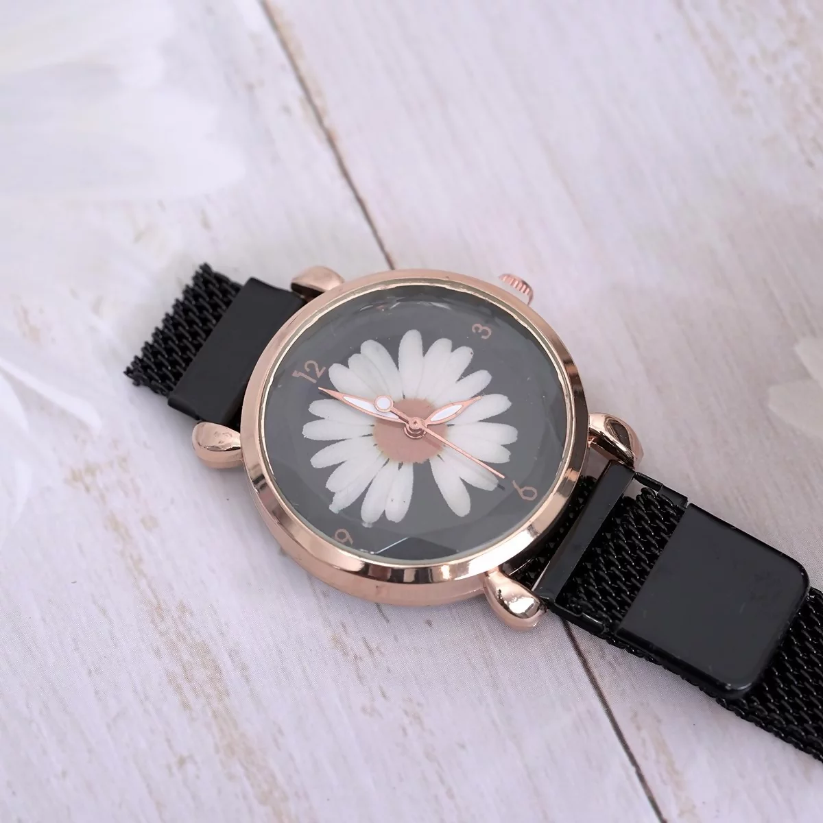 小雛菊×磁吸造型型手錶×黑色-第2張
