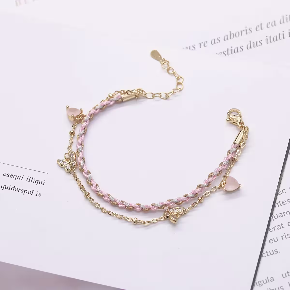 粉心蝴蝶編繩×雙層手鍊-第2張