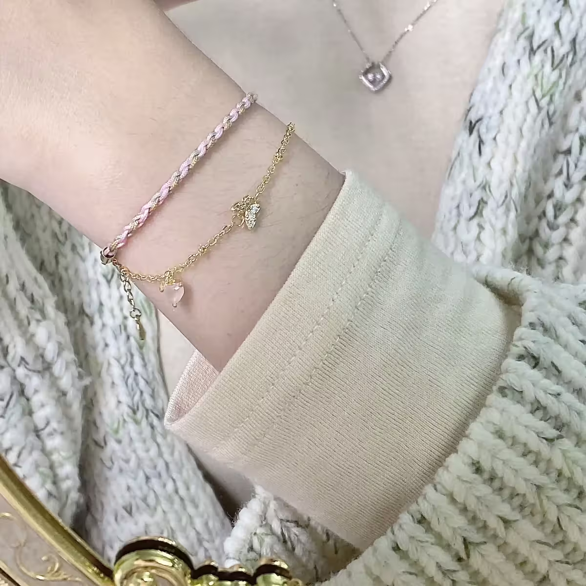 粉心蝴蝶編繩×雙層手鍊-第6張