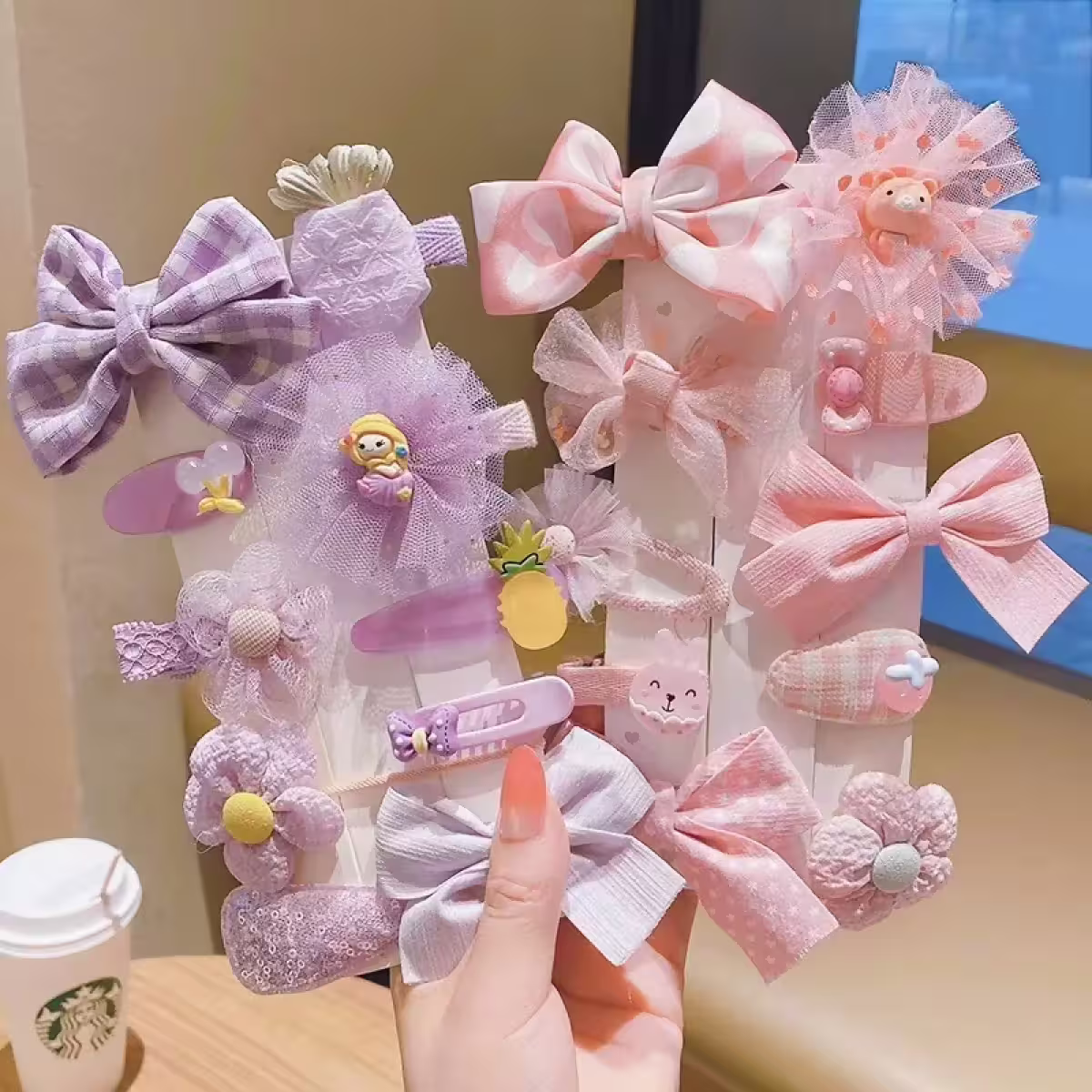 美人魚蘿蔔絲蝴蝶結×十套件髮夾組×魅紫-第4張