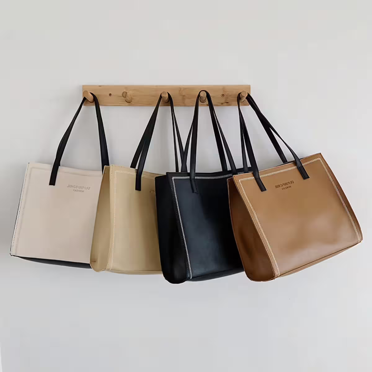 四角方型壓字車邊×托特肩背包×咖啡-第3張