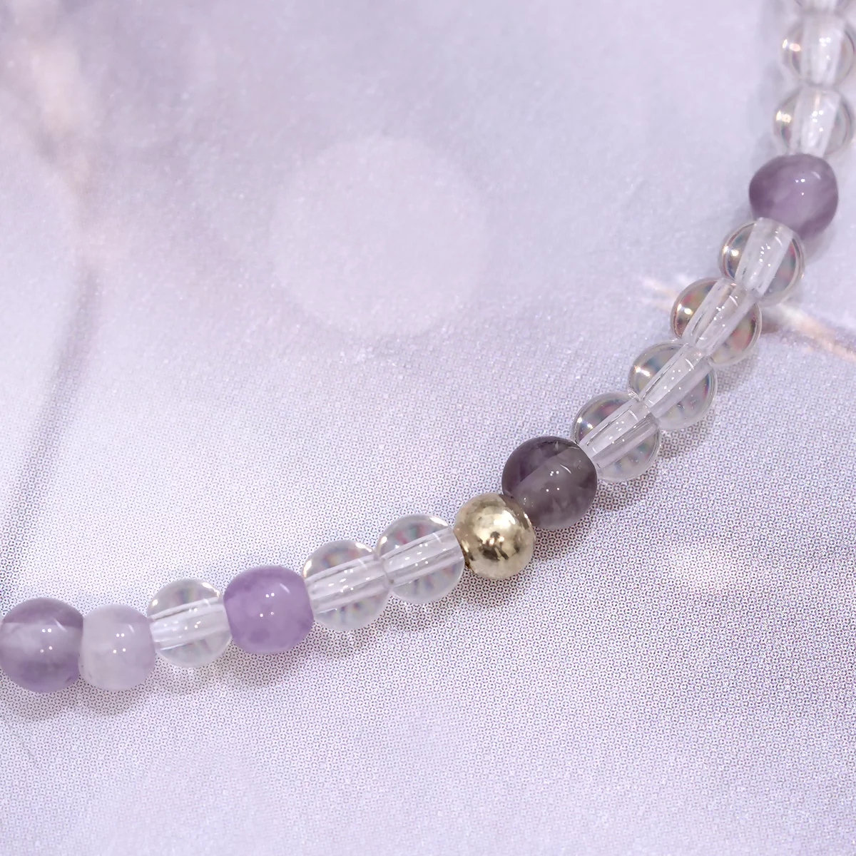 珍珠小紫晶×固定式串珠手鍊-第6張
