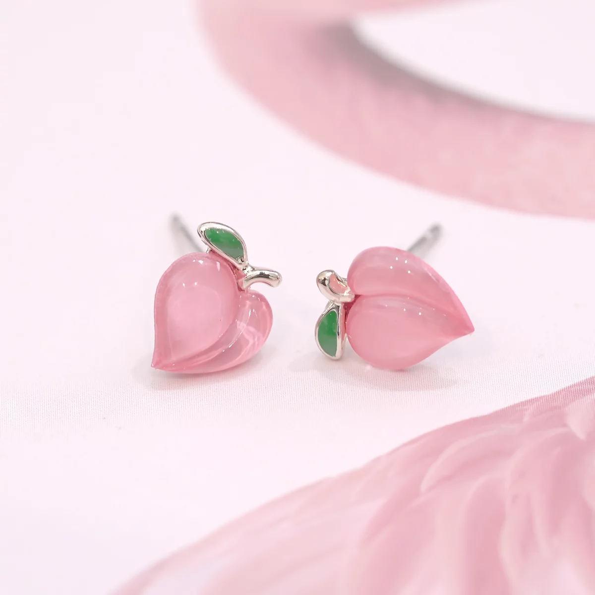 粉紅蜜桃小花×三套件耳環組-第4張