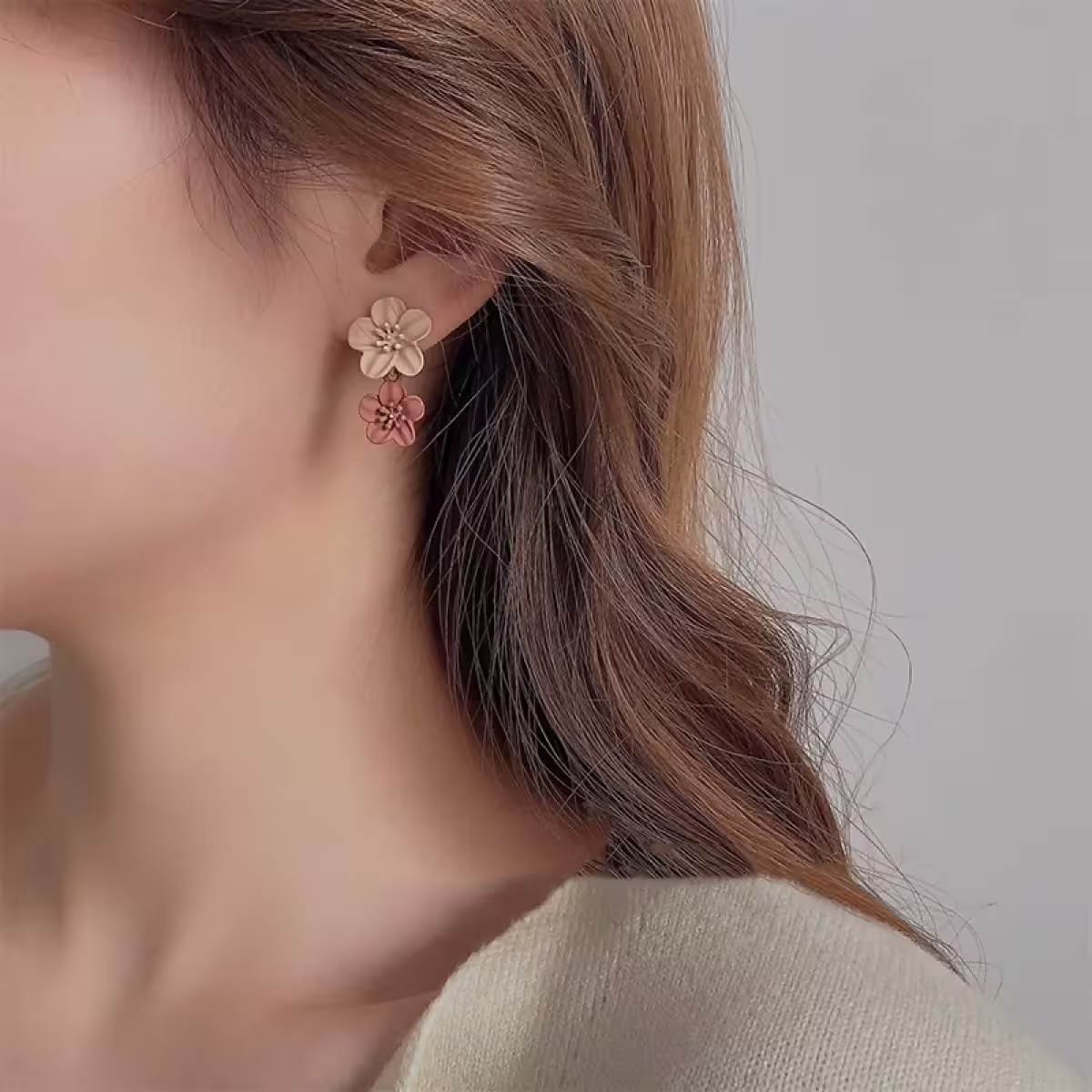 美拉德雙色小花×三角耳夾-第5張