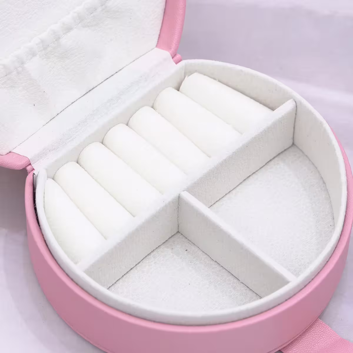半月形皮革×小手提飾品盒×桃紅-第2張
