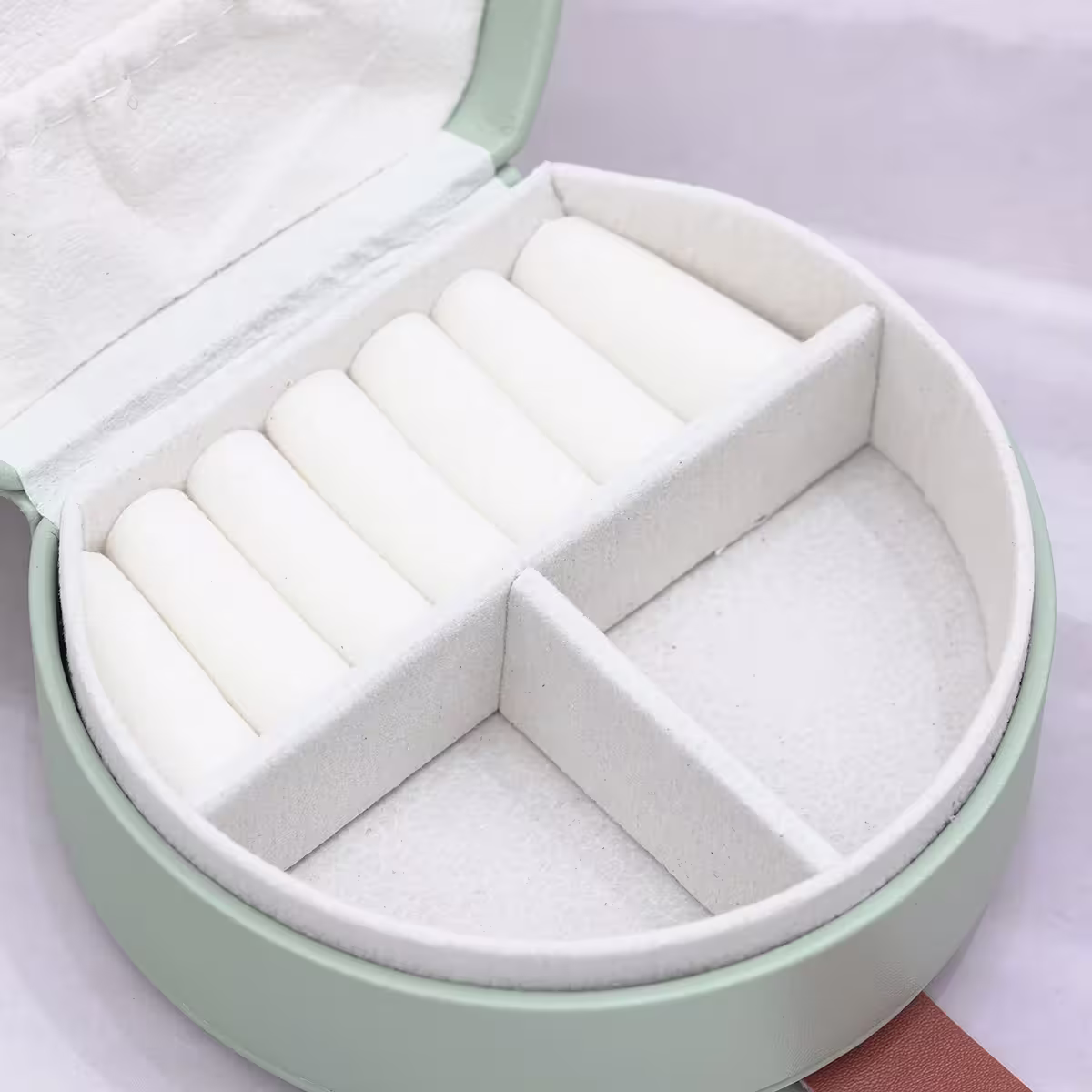 半月形皮革×小手提飾品盒×咖綠-第3張