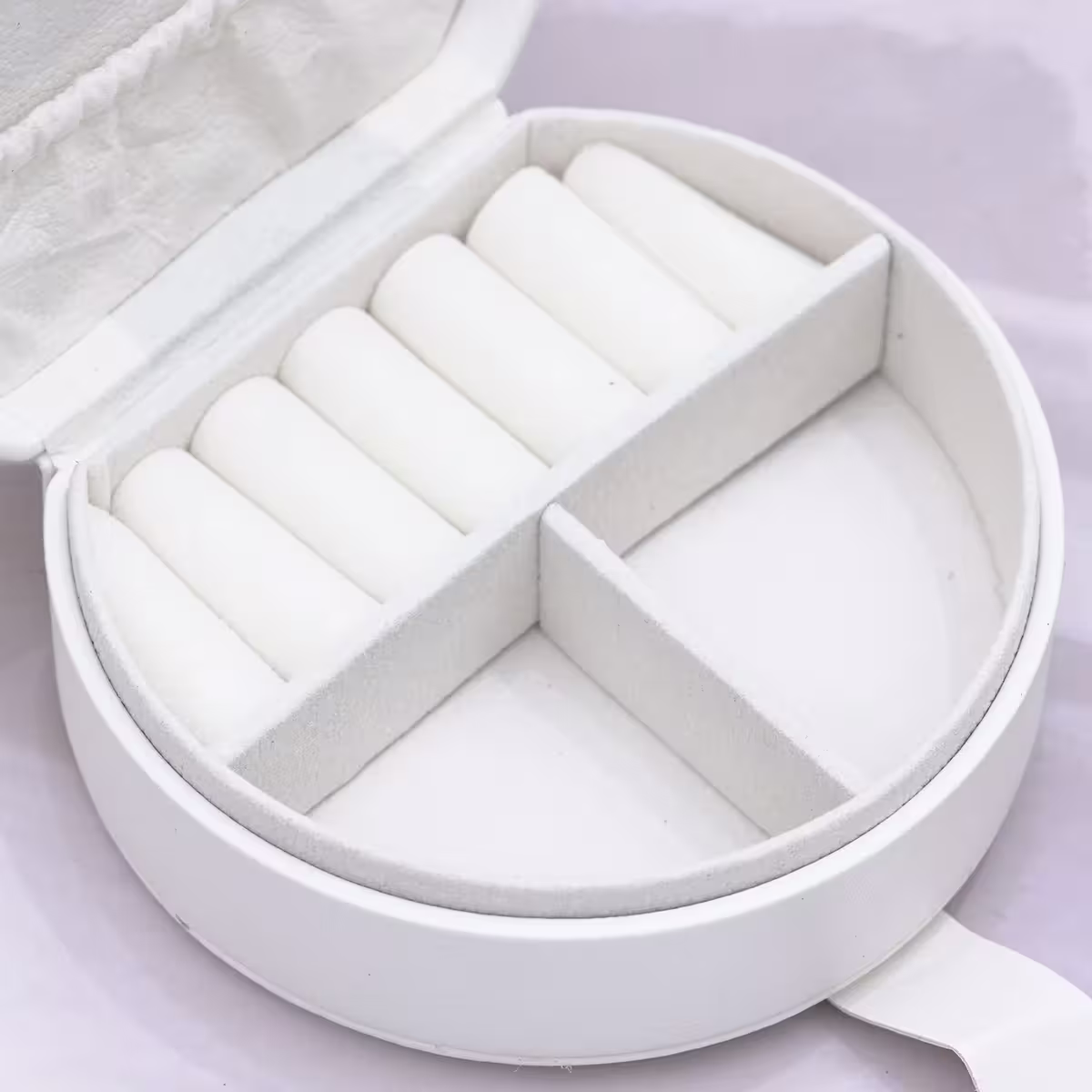 半月形皮革×小手提飾品盒×白色-第2張