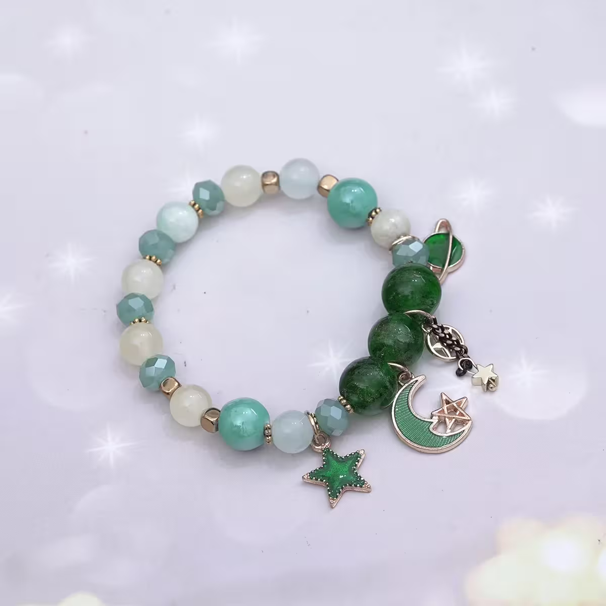 星月歡樂星球×固定式串珠手鍊×共三色-第3張