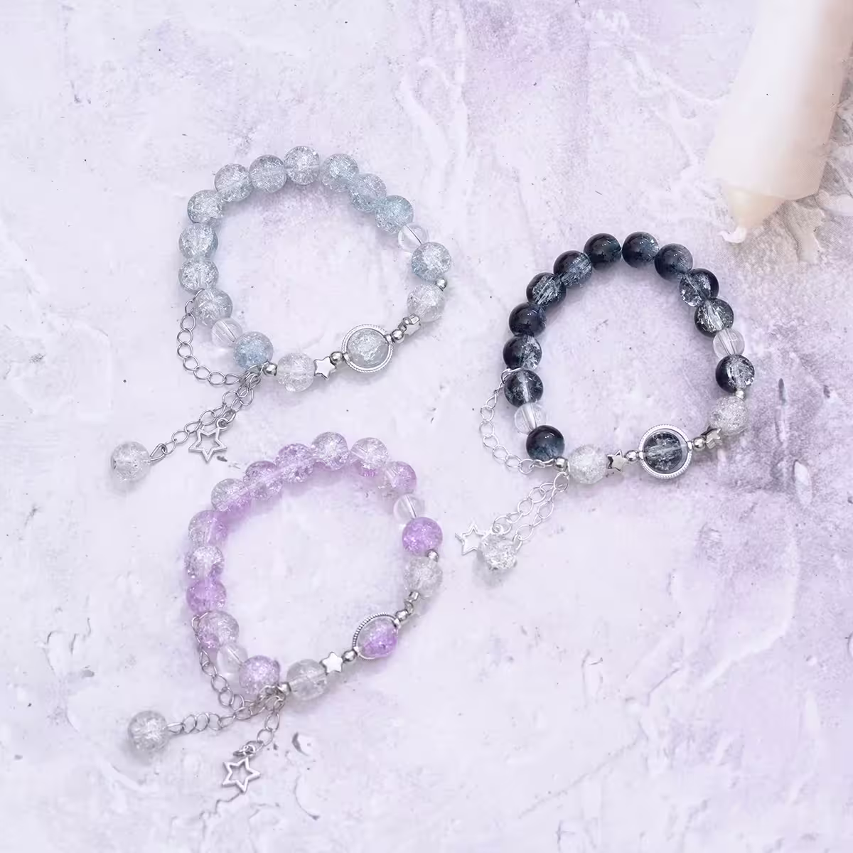 流月星河琉璃×固定式串珠手鍊×共三色-第1張