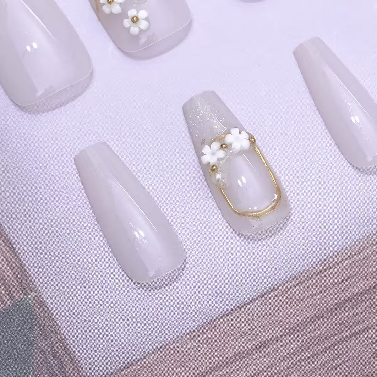 梅花烙銀粉亮面×穿戴式手指甲片×二十四入-第5張