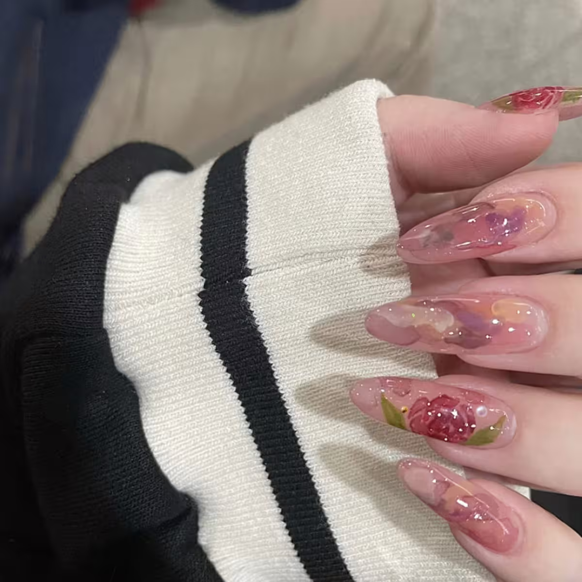 粉紅玫瑰佳人亮面×穿戴式手指甲片×二十四入-第6張
