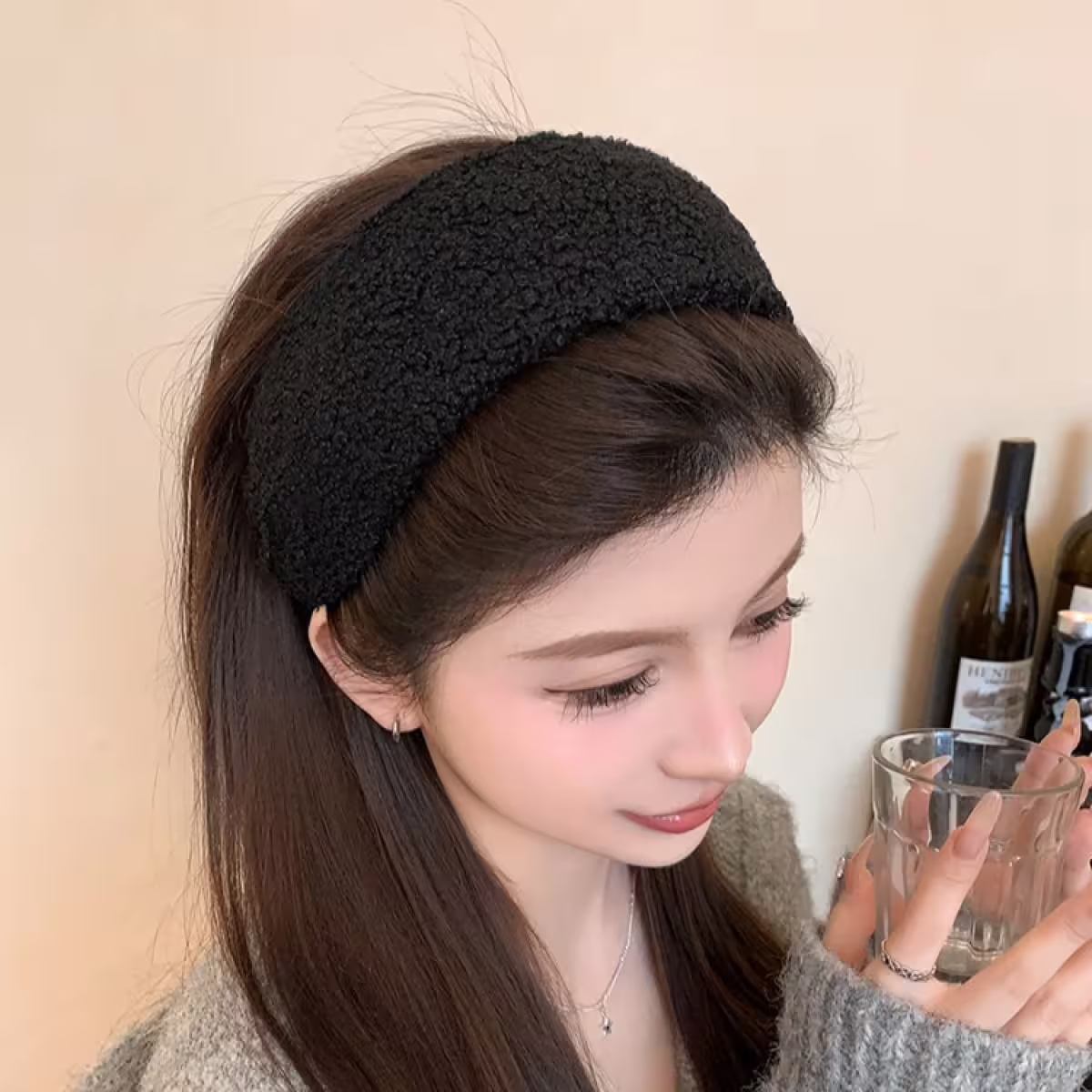 寬版柔軟毛絨絨×髮箍×共二色-第5張