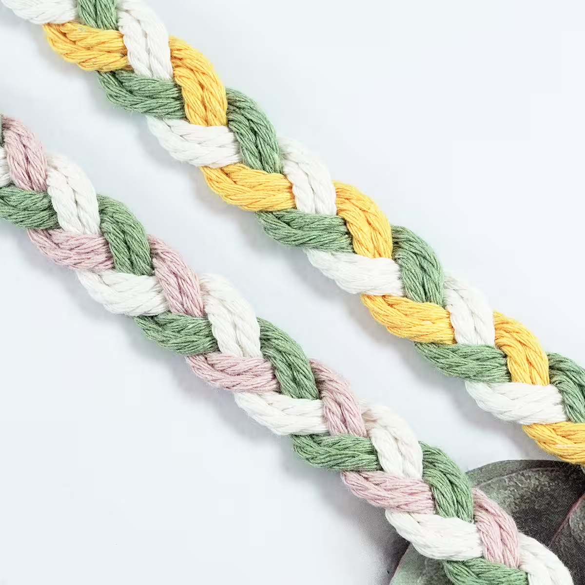 粗麻辮小花朵×手機單勾掛脖吊繩×黃綠-第2張