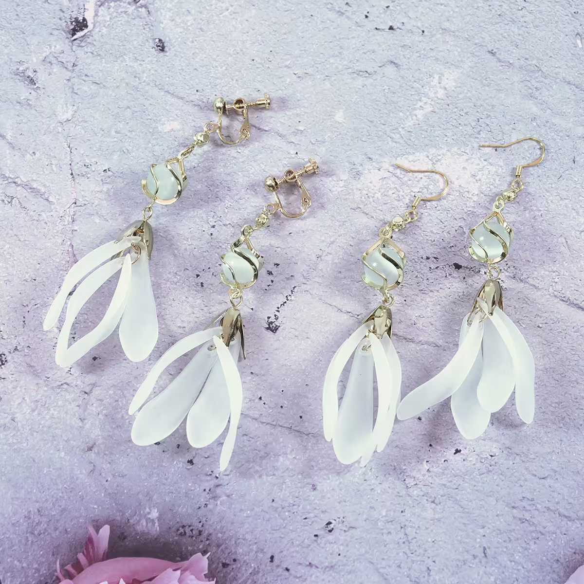 琉璃珠流蘇花瓣裙×螺旋耳夾-第5張