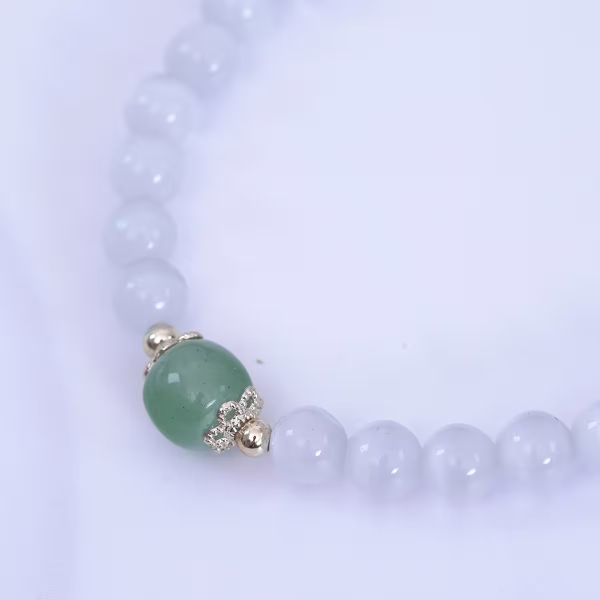 白琉璃一抹青×固定式串珠手鍊-第4張