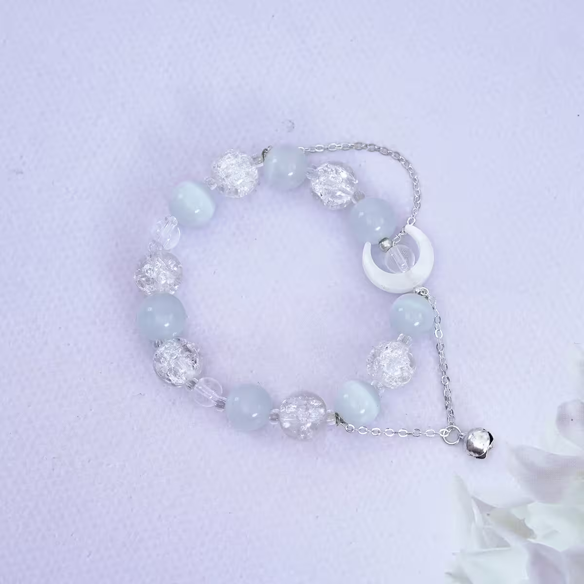 白月光琉璃鈴鐺×固定式串珠手鍊-第2張