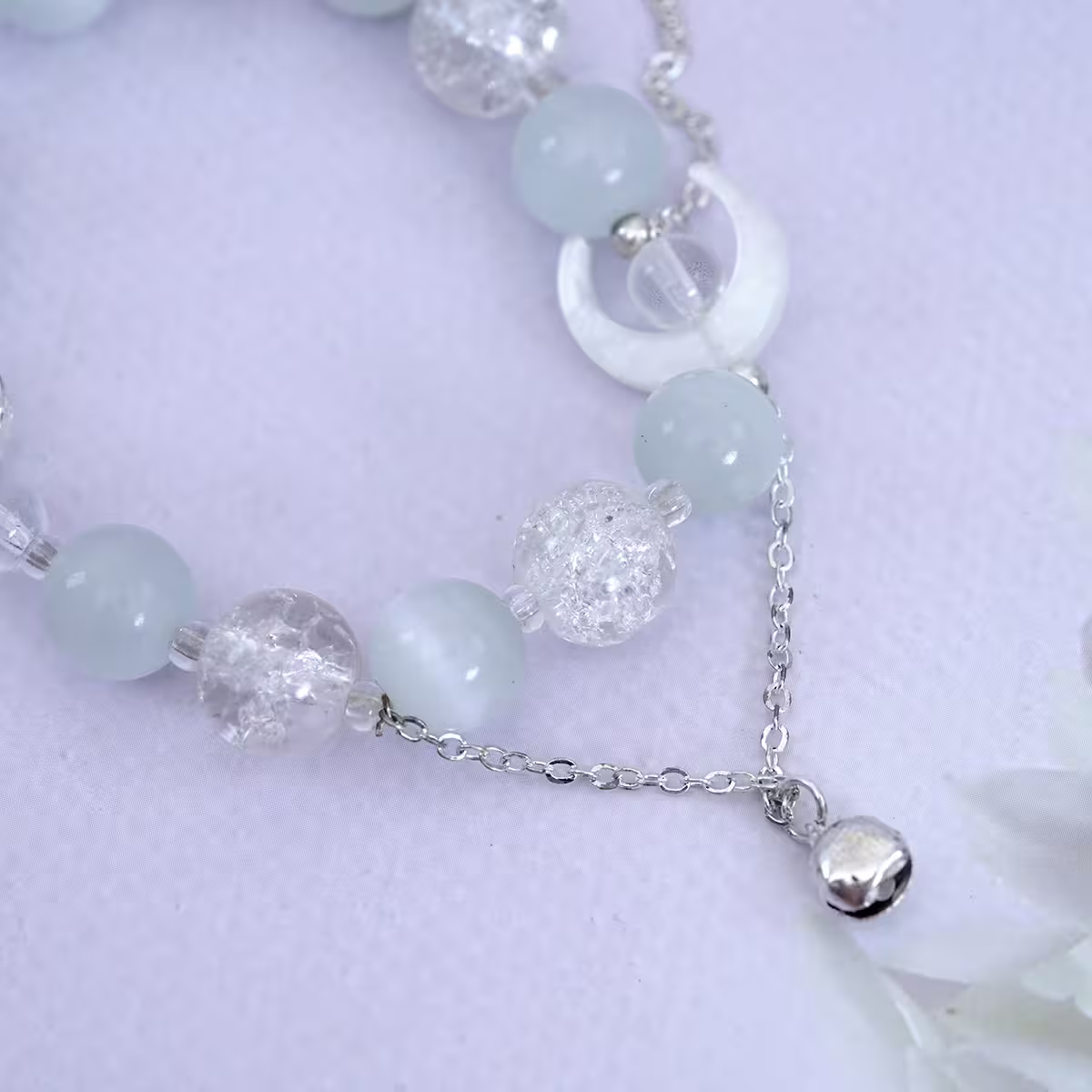 白月光琉璃鈴鐺×固定式串珠手鍊-第3張